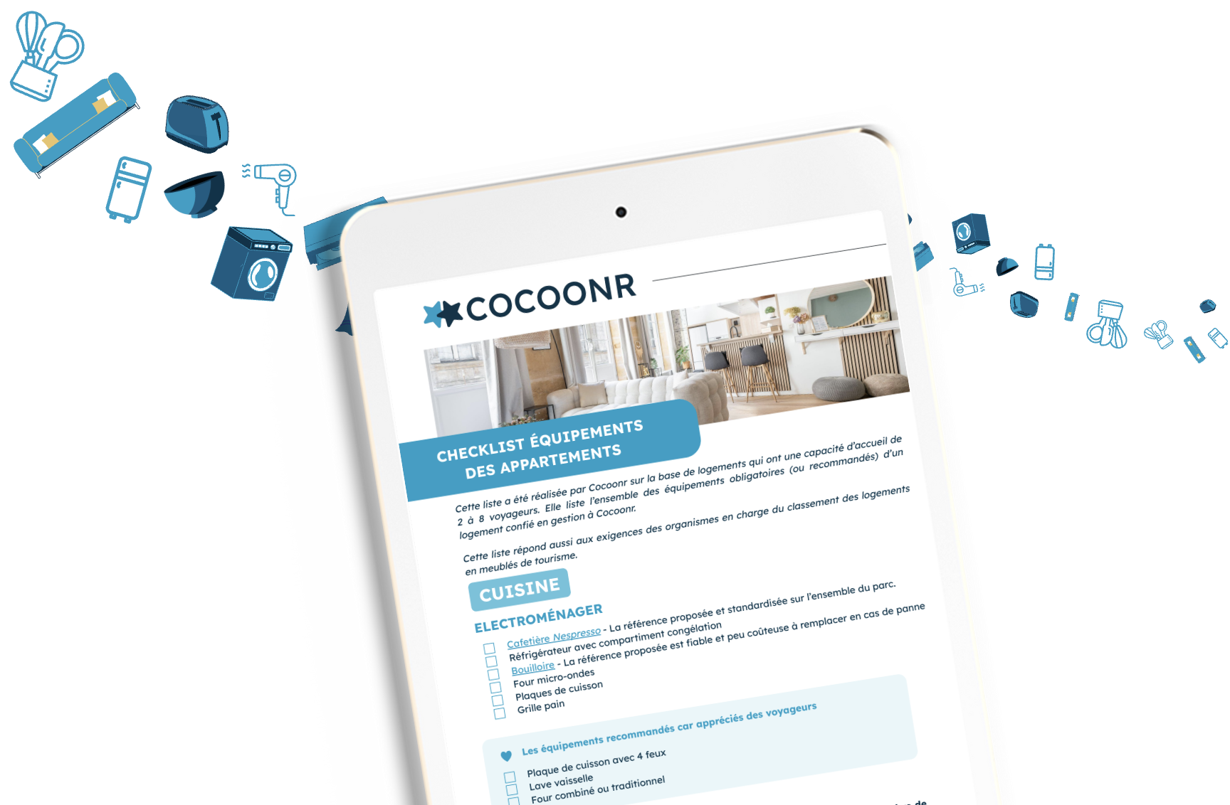 Liste d'équipement meublé airbnb